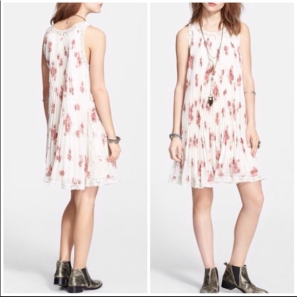 Free People Pleated Floral Trapeze Swing Dress - Picture 6 of 8
